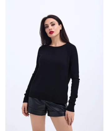 4201 TRİKO SIFIR YAKA BASİC SALAŞ-SİYAH