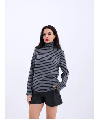 4213 TRİKO ÇİZGİLİ BALIKÇI SALAŞ-GRİ-SİYAH