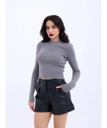 42201 TRİKO BASİC KAZAK-GRİ