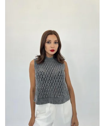 43021 TRİKO FİLE SÜVETER-ANTRASİT