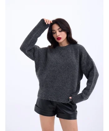 43031 TRİKO YARIM BALIKÇI KISA KAZAK-ANTRASİT