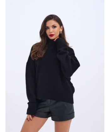 43041 TRİKO SIFIR YAKA KAZAK-SİYAH