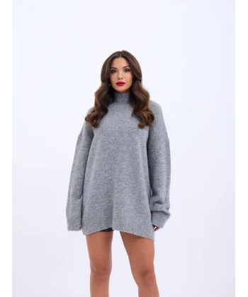 43061 TRİKO YARIM BALIKÇI KAZAK-GRİ