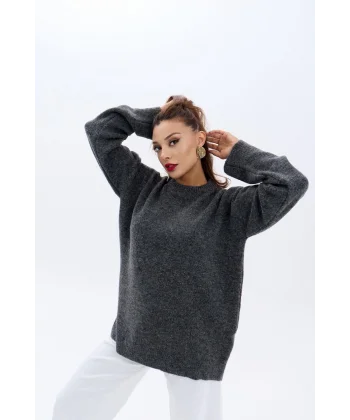 43071 TRİKO SIFIR YAKA SALAŞ KAZAK-ANTRASİT