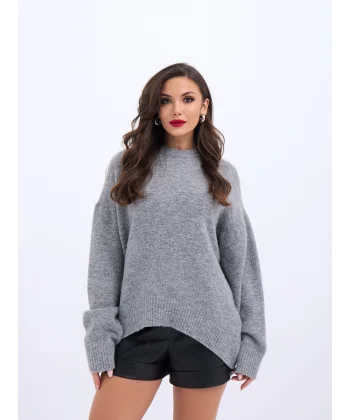 43101 TRİKO ÖNÜ KISA SALAŞ KAZAK-GRİ