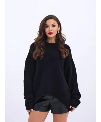 43101 TRİKO ÖNÜ KISA SALAŞ KAZAK-SİYAH