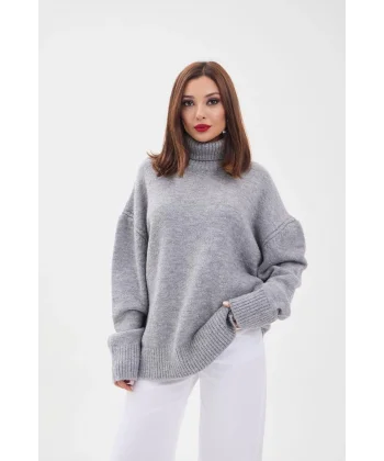 43151 TRİKO BALIKÇI SALAŞ KAZAK-GRİ