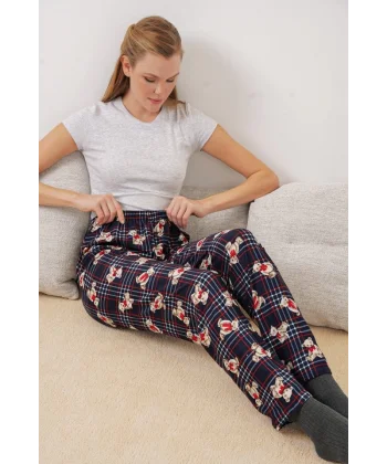 4323 Desenli Pijama Altı - Lacivert