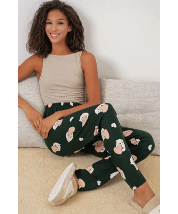 4323 Desenli Pijama Altı - Y.Zümrüt