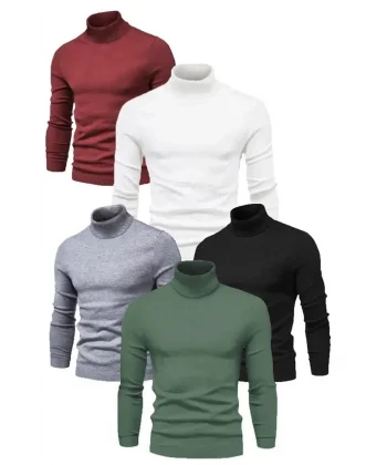 5 Adet Unisex Kaşkorse Boğazlı Full Likralı Fitilli Body Kazak