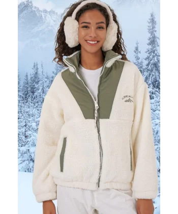 5194 Peluş Mont Ceket  Çağla