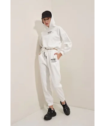 55313  Nasa Baskılı Eşofman Takımı - Beyaz