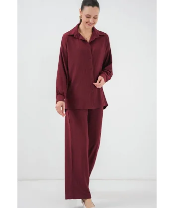 5858 Örme İkili Takım - Bordo