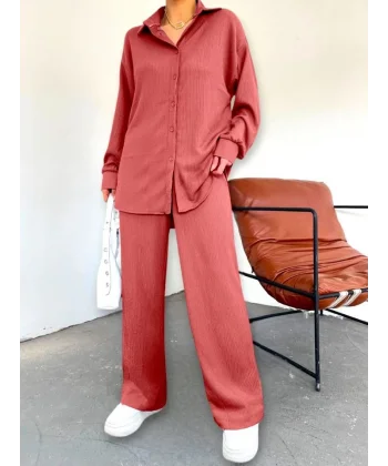 5858 Örme İkili Takım - Gül Kurusu