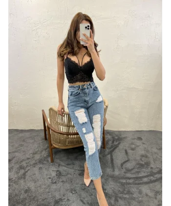 5998 KOT PANTOLON-MAVİ