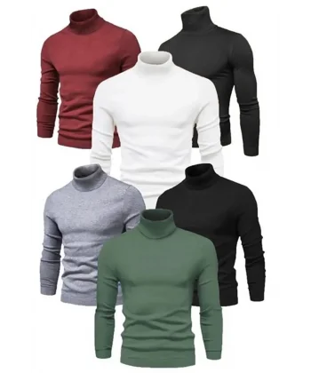 6 Adet Unisex Kaşkorse Boğazlı Full Likralı Fitilli Body Kazak