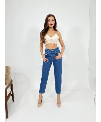 6039 KOT PANTOLON-KOYU MAVİ