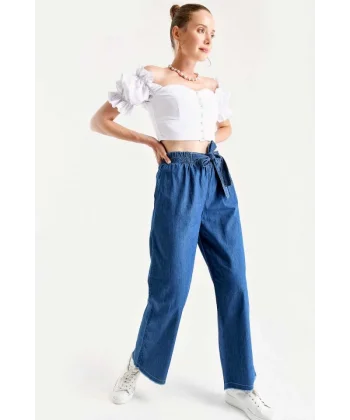 6469 BOL PAÇA JEANS PANTOLON  Koyu Mavi