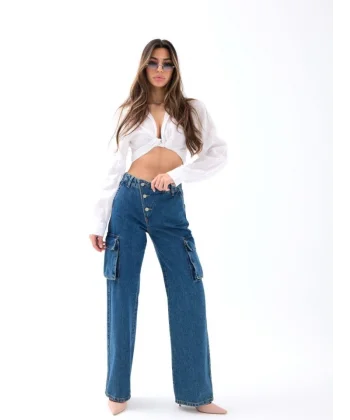 6519 KOT PANTOLON-MAVİ