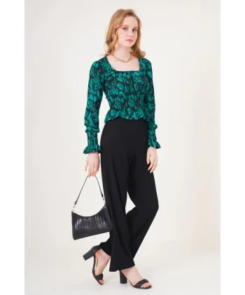 6543 Örme Pantolon  Siyah