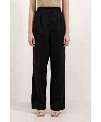 6612 Yüksek Bel Kumaş Pantolon - Siyah