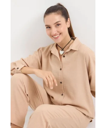 6622 Keten İkili Takım - Bisküvi