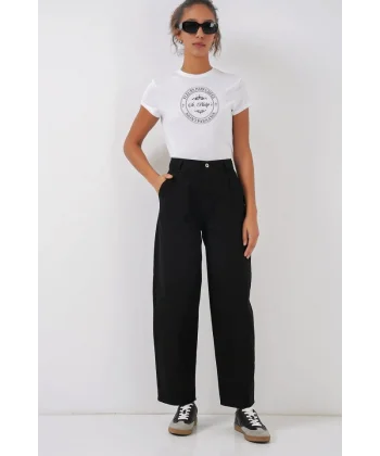 6703 Yüksek Bel Kot Pantolon  Siyah