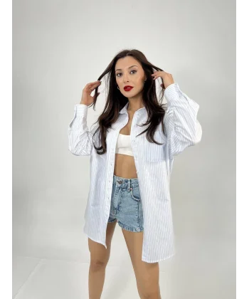 6748 GÖMLEKMAVİ ÇİZGİLİ