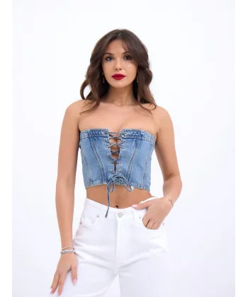6878 KOT CROP-MAVİ