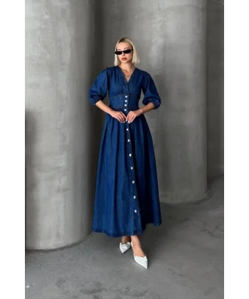 7037 KOT ELBİSE-MAVİ