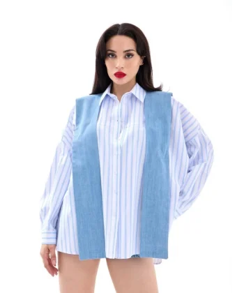 7074 GÖMLEK-LOS ANGELES ÇİZGİLİ