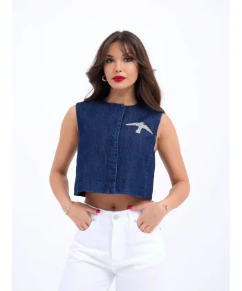 7336 KOT YELEK-MAVİ