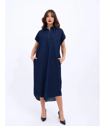 7348 KOT ELBİSE-MAVİ