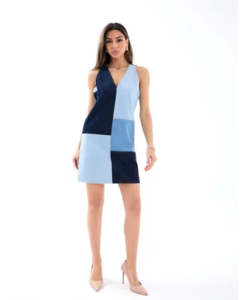 7385 KOT ELBİSE-MAVİ