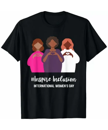 8 Mart Dünya Kadınlar Günü İçin Özel Baskılı T-shirt - Siyah