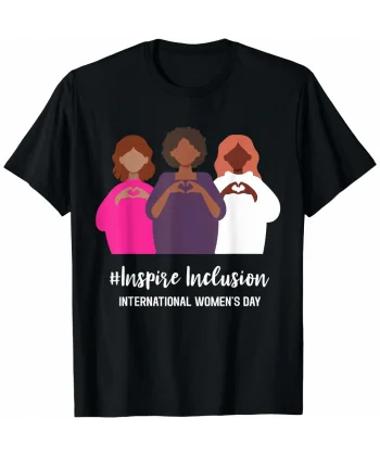8 Mart Dünya Kadınlar Günü İçin Özel Baskılı T-shirt - Siyah