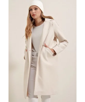 9085 Kaşe Kaban  Ekru