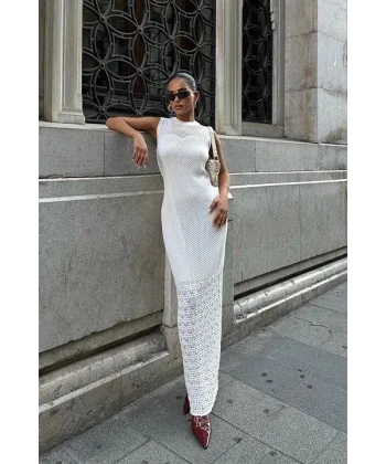 Afro Ajurlu Maksi Elbise 2796