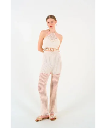 Ajurlu Pantolon  Krem