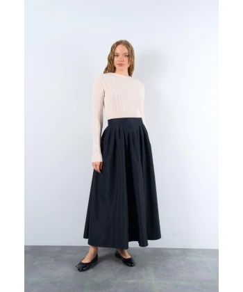 Ajurlu Triko Kazak  Krem