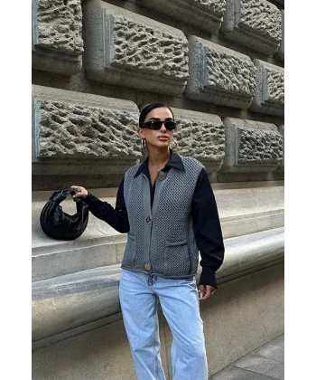 Ajurlu Triko Yelek 5175