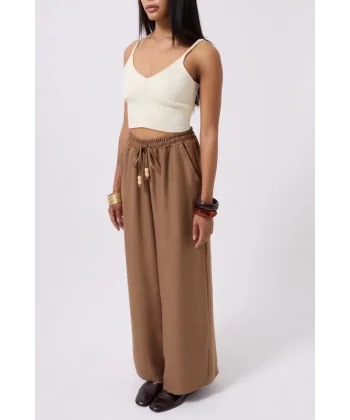 Aksesuar Detay Keten Pantolon