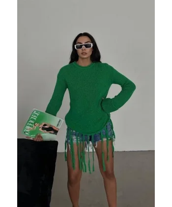 Alise Fitilli Püskül Detay Kazak 1199-09