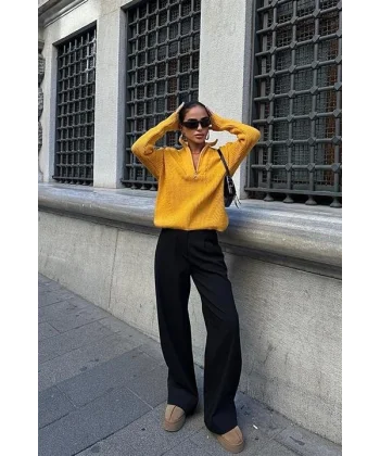 Allen Fermuarlı Triko Kazak 1236-01