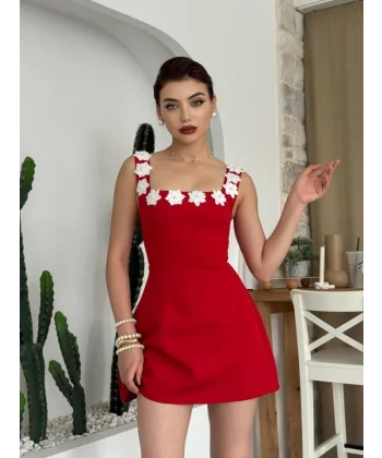 Alyosa Çiçek Detaylı Elbise