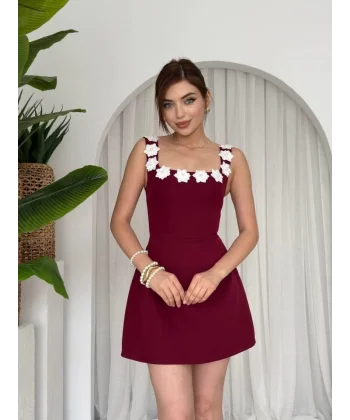 Alyosa Çiçek Detaylı Elbise