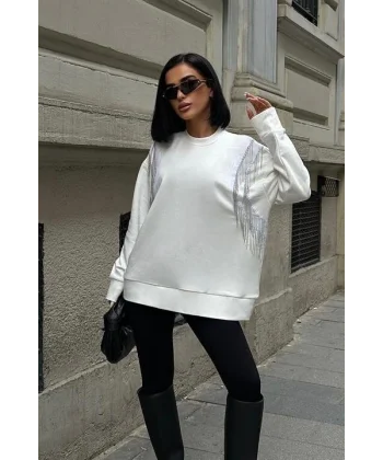 Angelina Metalize Sarkaçlı Sweatshirt 8048 -08