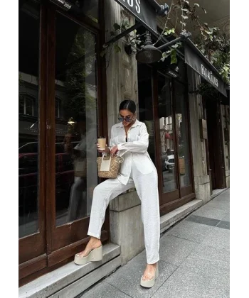 Angelina Oversize Keten Takım 9343-08