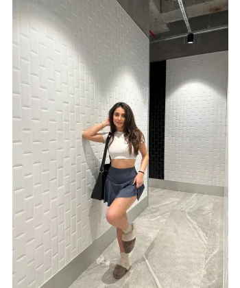 Antrasit Scuba Şort Etek