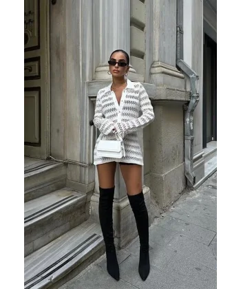 Arina Ajurlu Polo Yaka Hırka 5163